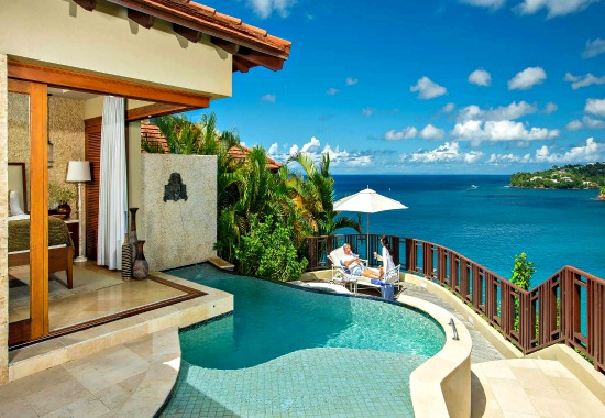 Ocean View Suite with a private pool at Sandals Regency La Toc in St. Lucia