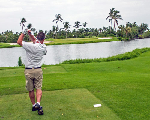 On the par 3 at the Ocean Club on Paradise Island in the Bahamas.