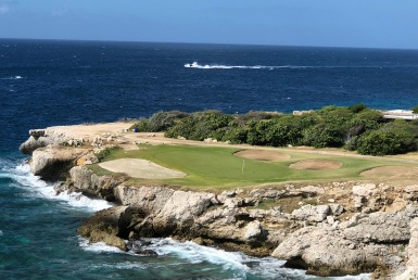 The signature hole at Blue Bay Beach course in Curacao