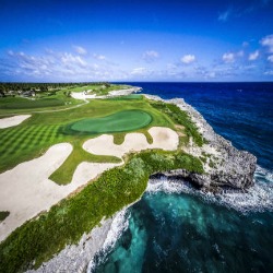 Hole #18 at Corales Golf course in the Dominican Republic